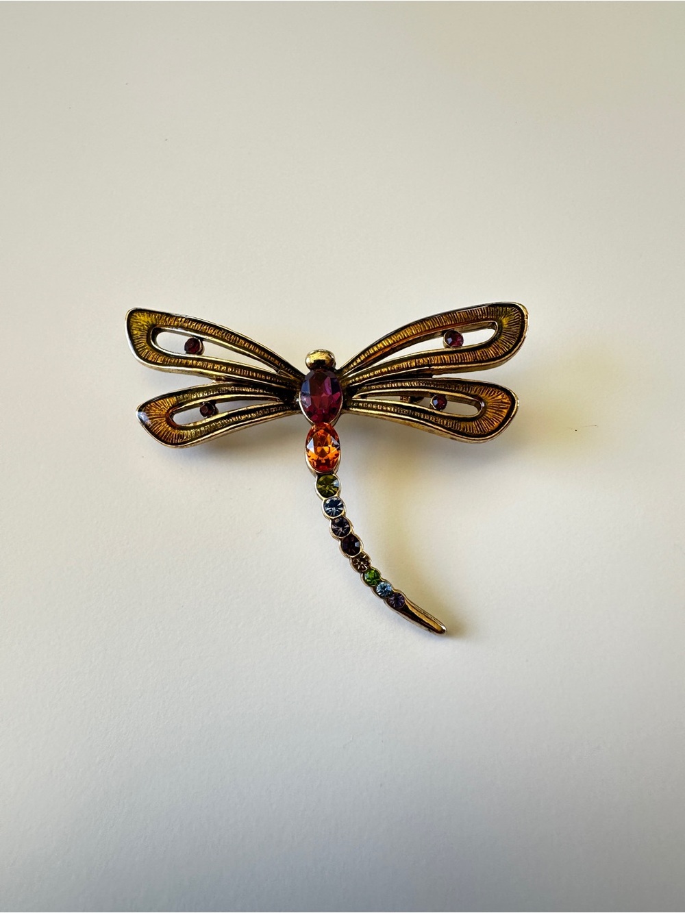 Vintage Monet Gold-Tone Dragonfly Brooch